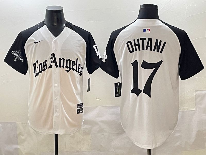 Men 2025 Los Angeles Dodgers #17 Ohtani White black Five generations Joint Name Nike MLB Jersey style 526->los angeles dodgers->MLB Jersey